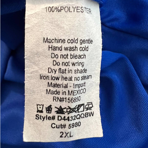 Perfectly Priscilla Shift Dress Size 2XL in Blue Roll Tab Sleeves - Picture 6 of 6